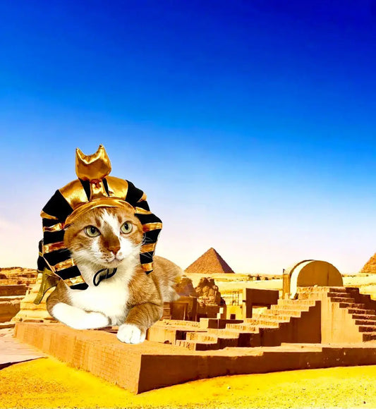 Gold shiny Pharaoh pet hat 我的商店