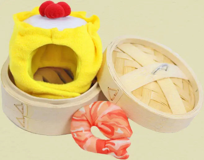 Siew Mai pet hat (Includes shrimp＋crab roe) - CatBox 毛貓盒玩